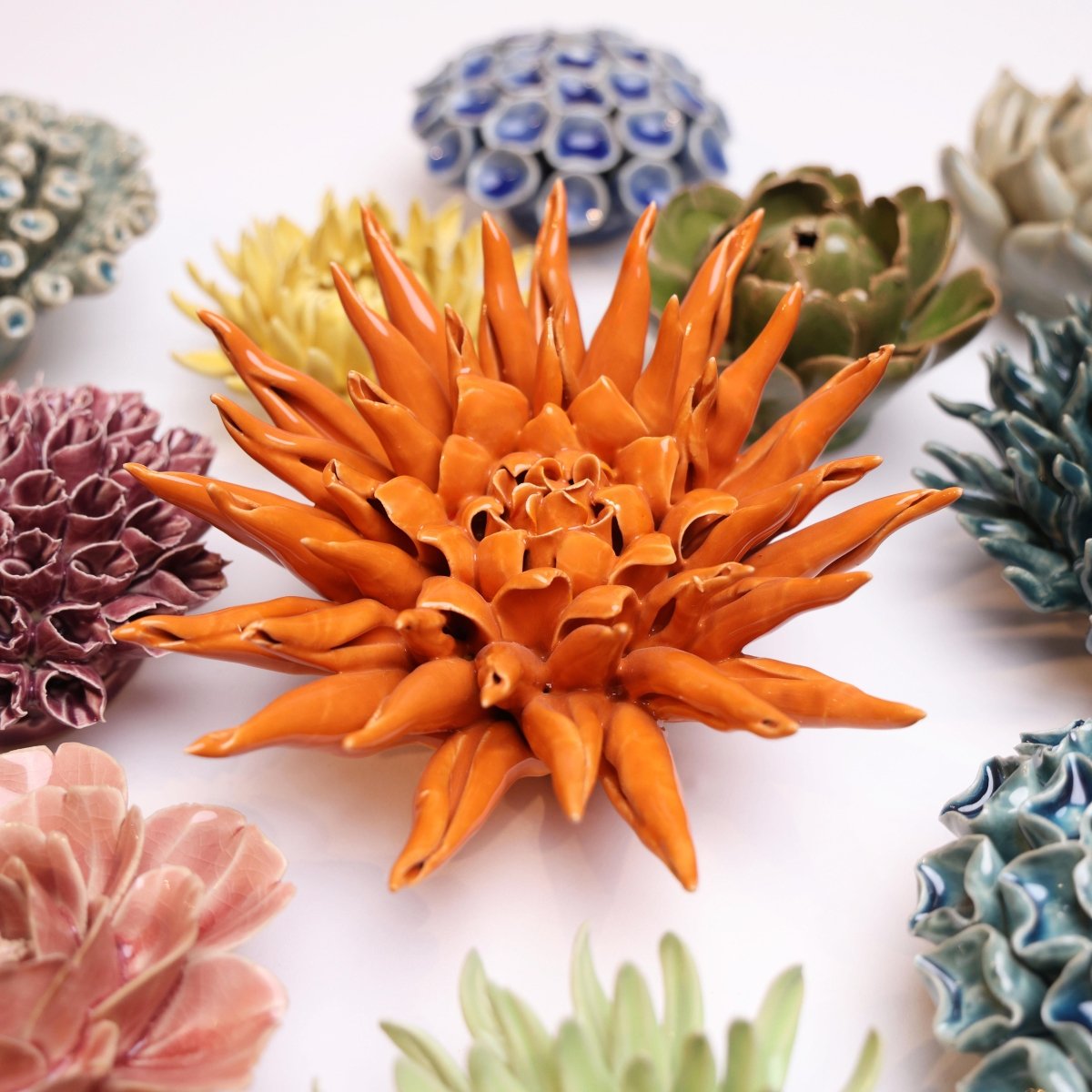 Ceramic Flower Large Orange 12 - Chive US Wholesale