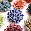 Ceramic Flower Wall Art Medium Blue 12