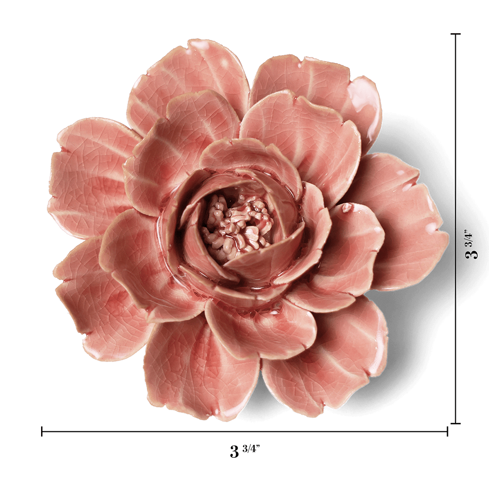 Ceramic Flower Rose Pink 12 - Chive US Wholesale