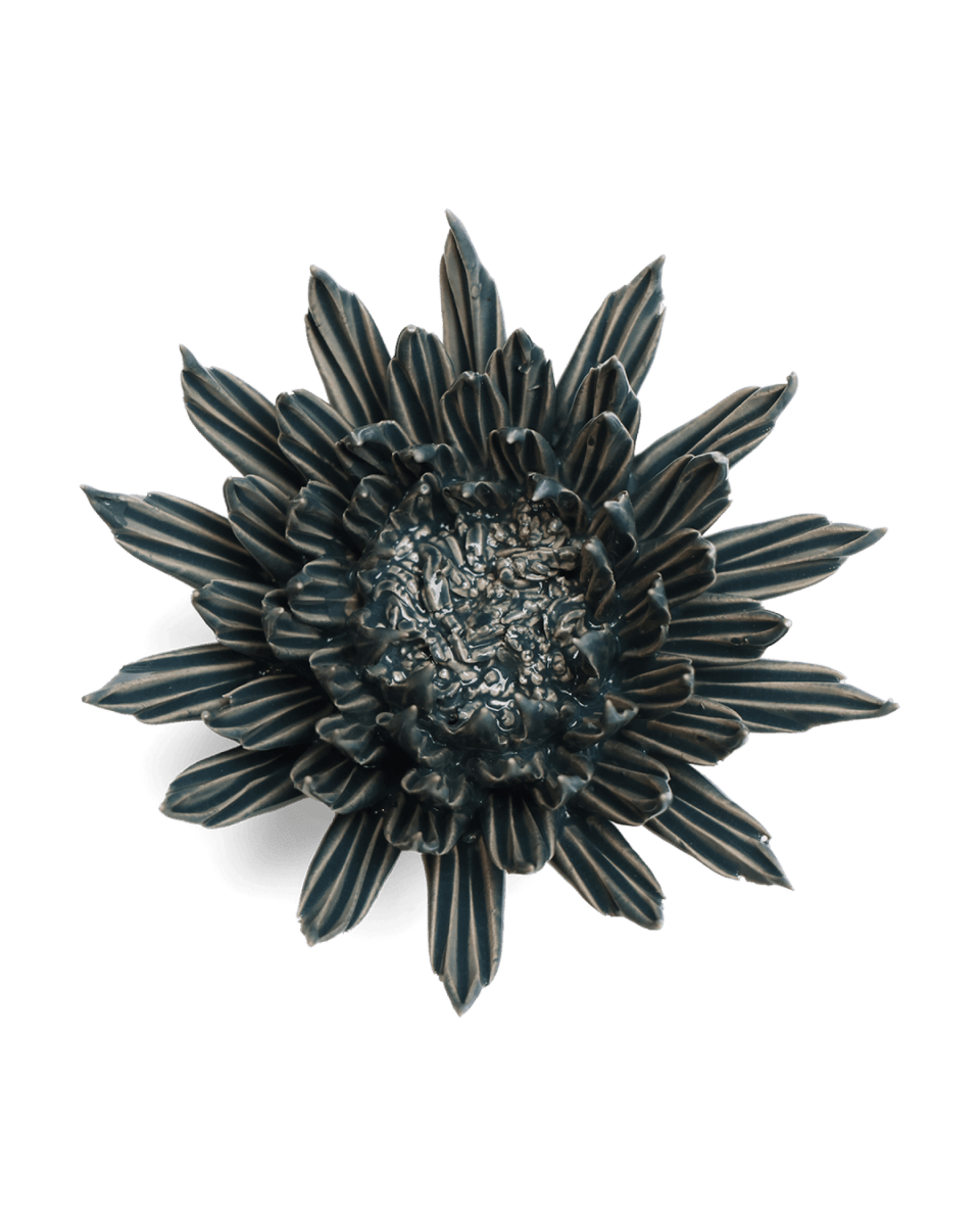 Ceramic Flower - Flower Teal 3 - Chive US Wholesale