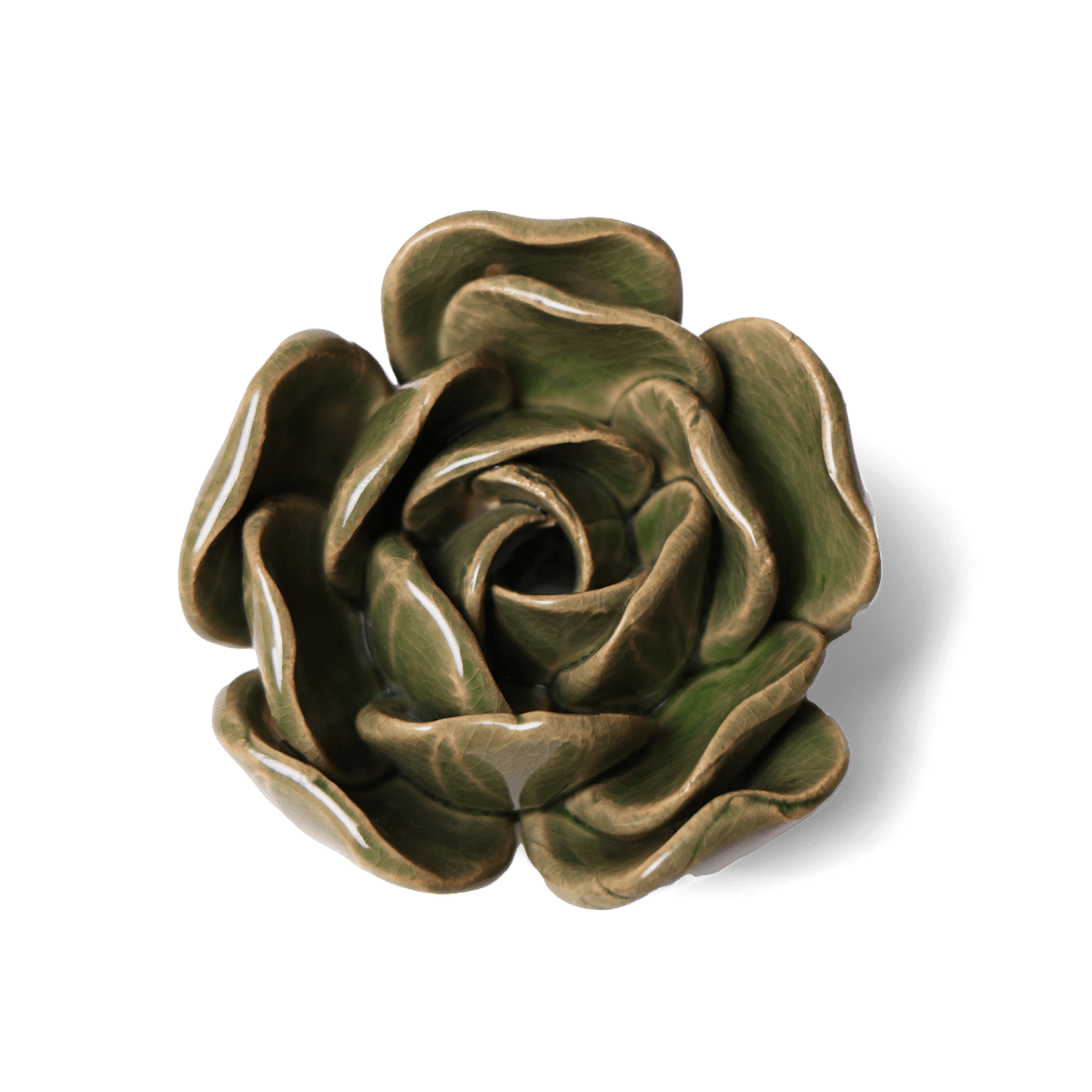 Ceramic Flower Tabletop Art Green Rose 4 - Chive US Wholesale