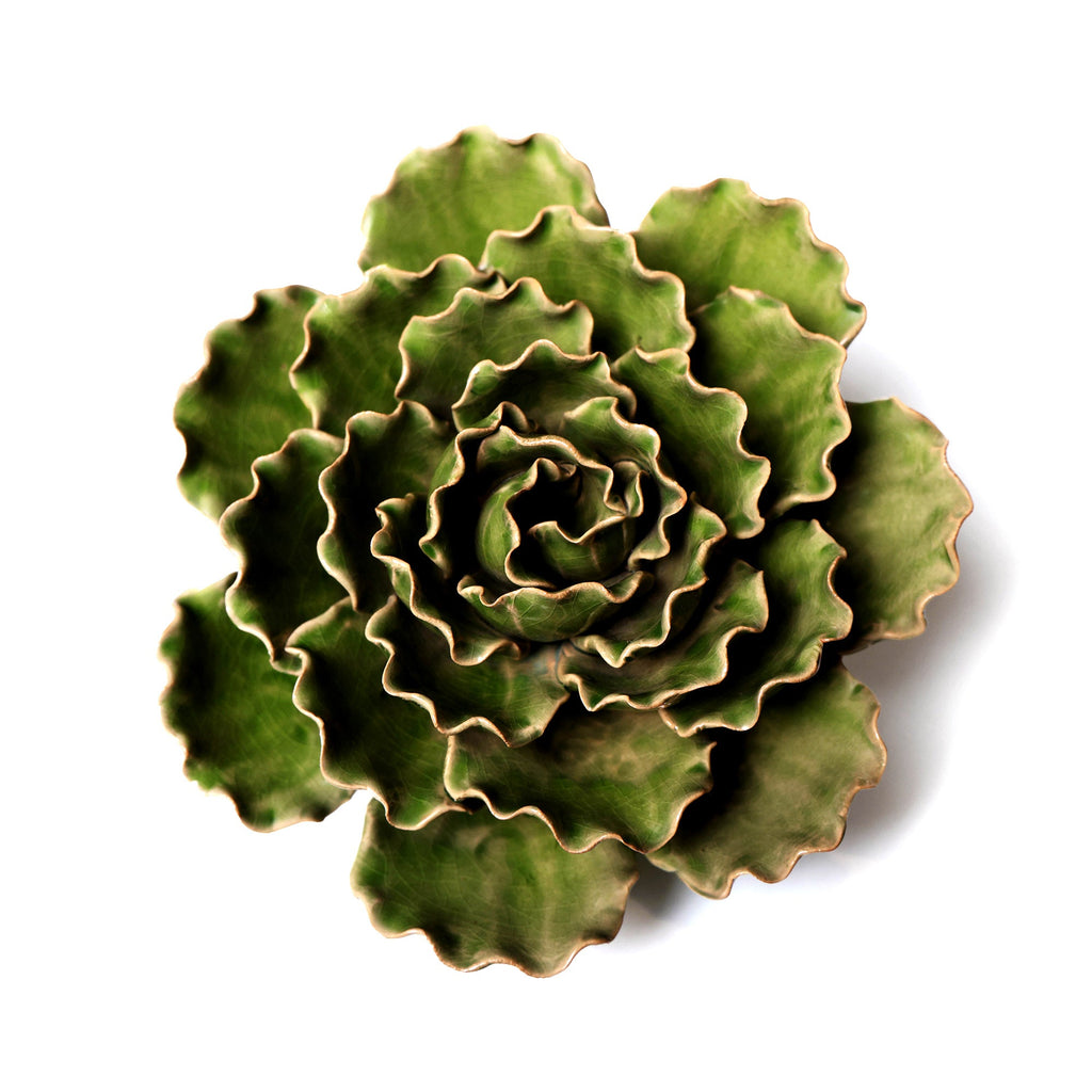 Ceramic Flower Wall Art Lettuce Green XL 5