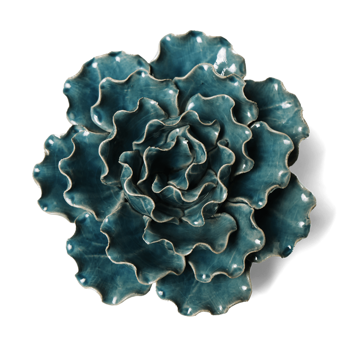 Ceramic Flower Lettuce Teal Large 5 - Chive US Wholesale