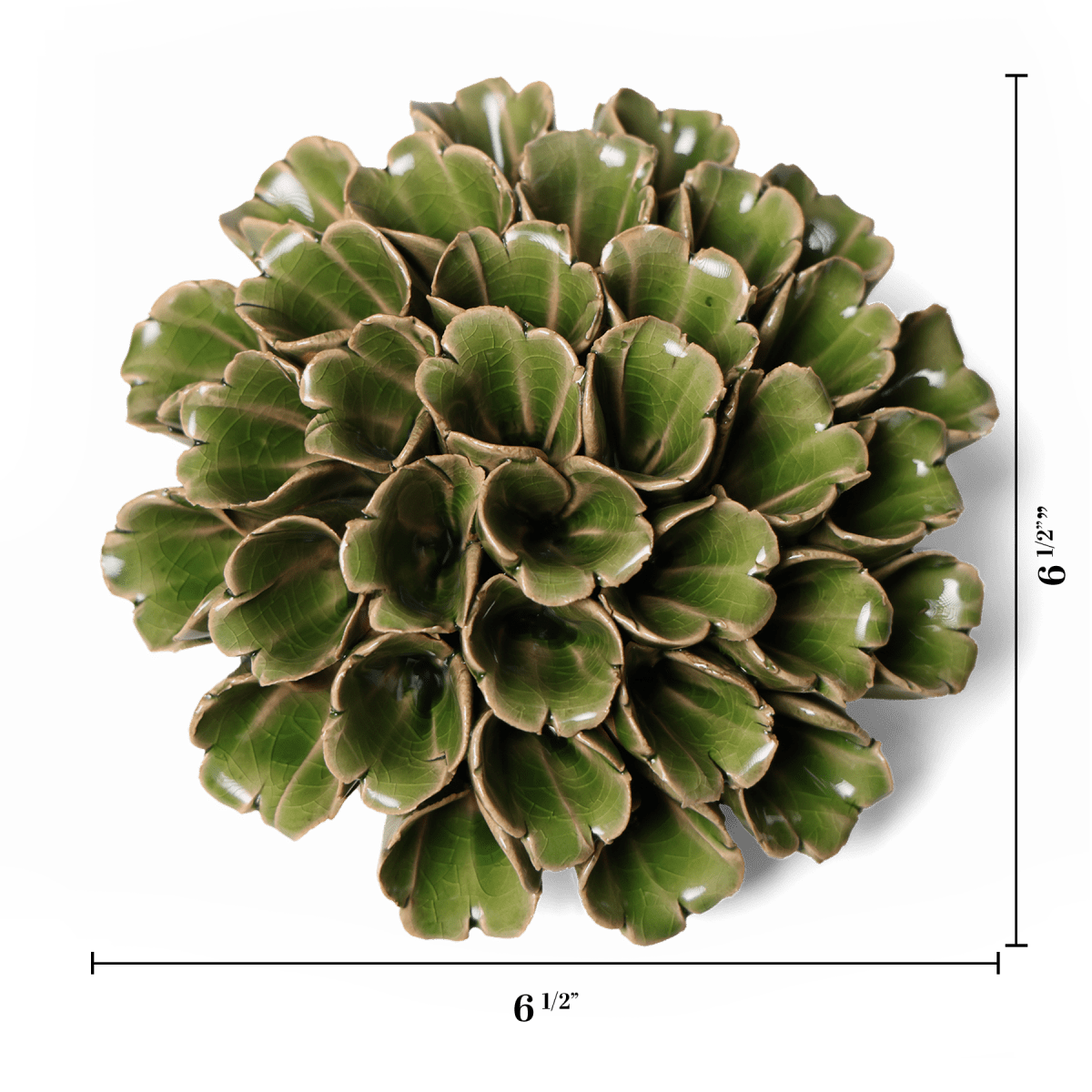 Ceramic Flower Polyp Green Large - Chive US Wholesale