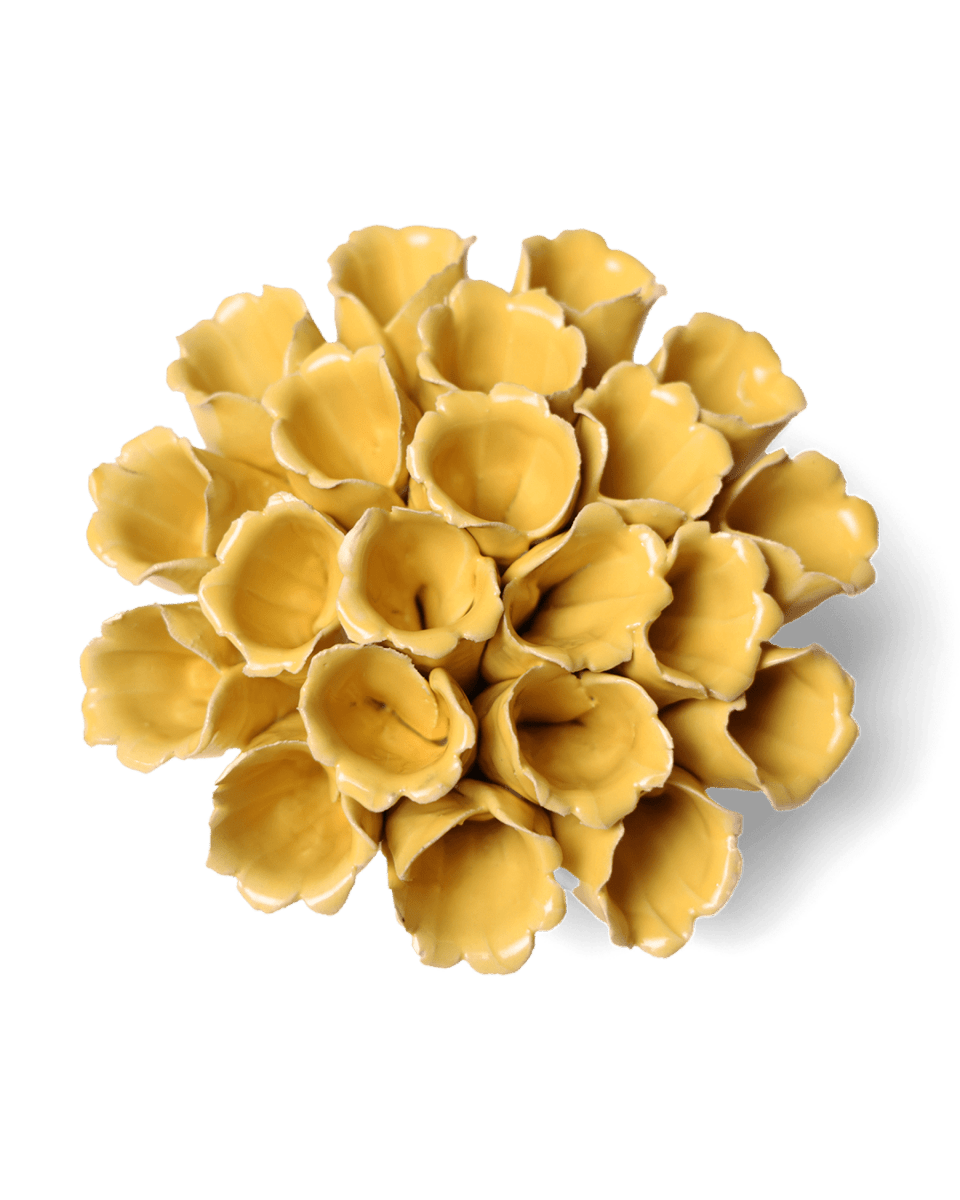 Ceramic Flower Polyp Yellow Medium - Chive US Wholesale