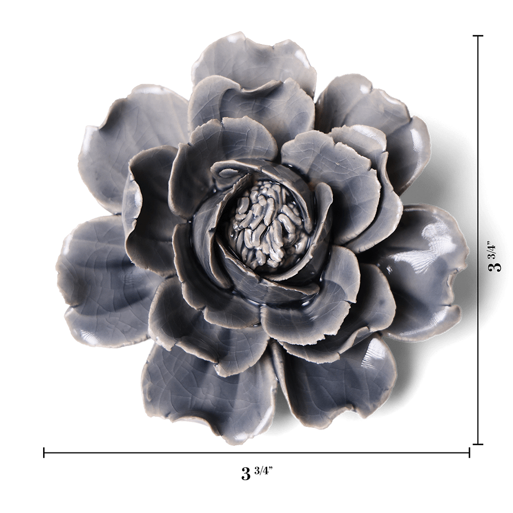 Ceramic Flower Rose Grey 6 - Chive US Wholesale