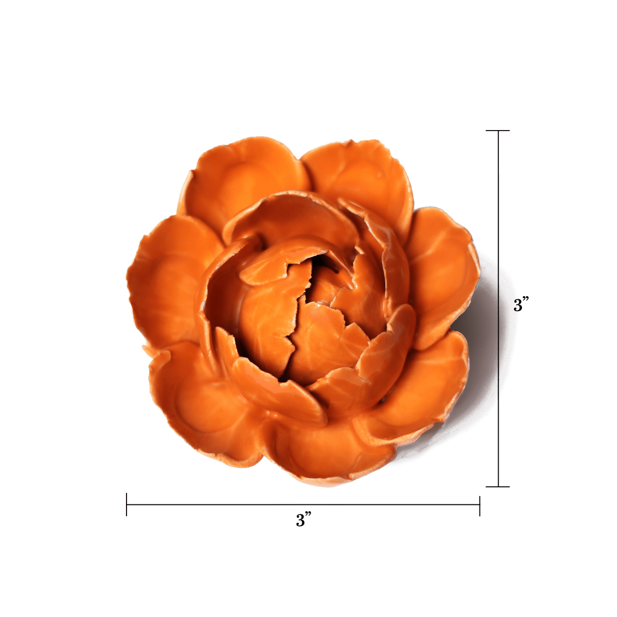 Ceramic Flower Peony Orange 7 - Chive US Wholesale