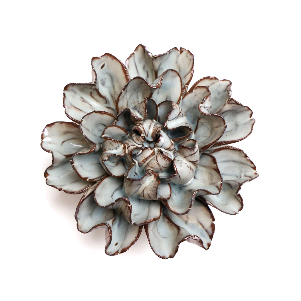 Ceramic Flower Wall Art Medium Flower Chocolate Mint
