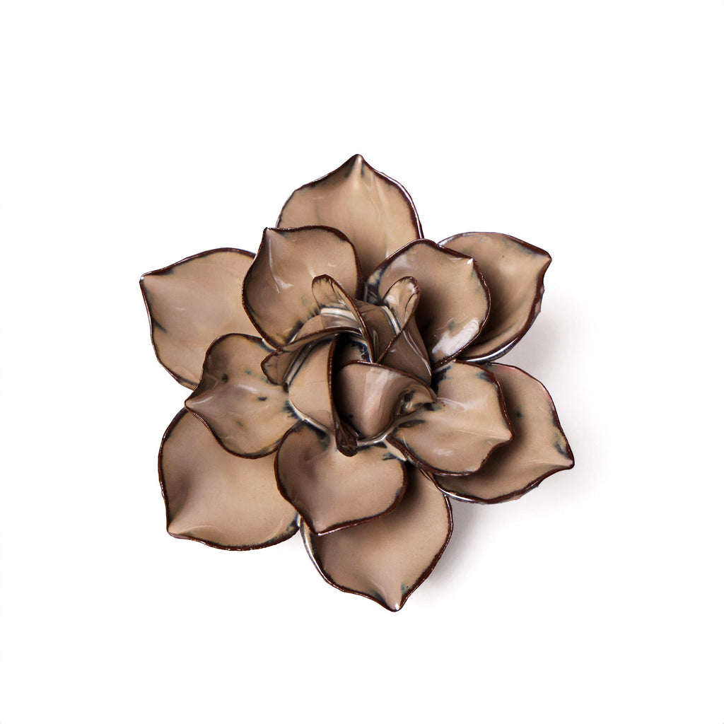 Ceramic Flower Wall Art Small Flower Brown