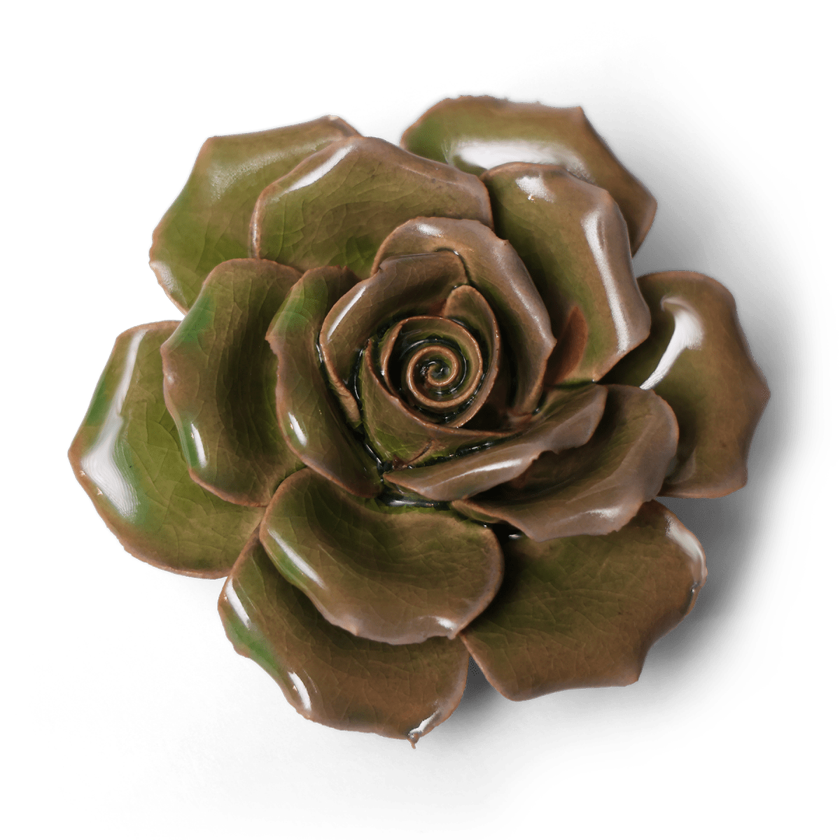 Ceramic Flower Rose Green 9 - Chive US Wholesale