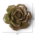 Ceramic Flower Rose Green 9 - Chive US Wholesale