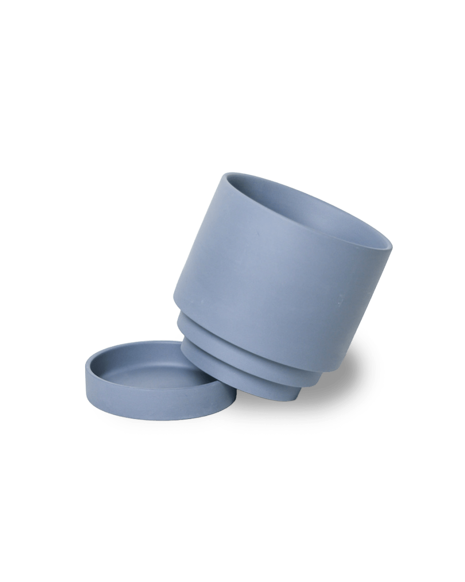 Casey Porcelain Modern Pot And Saucer Set - Chive US Wholesale