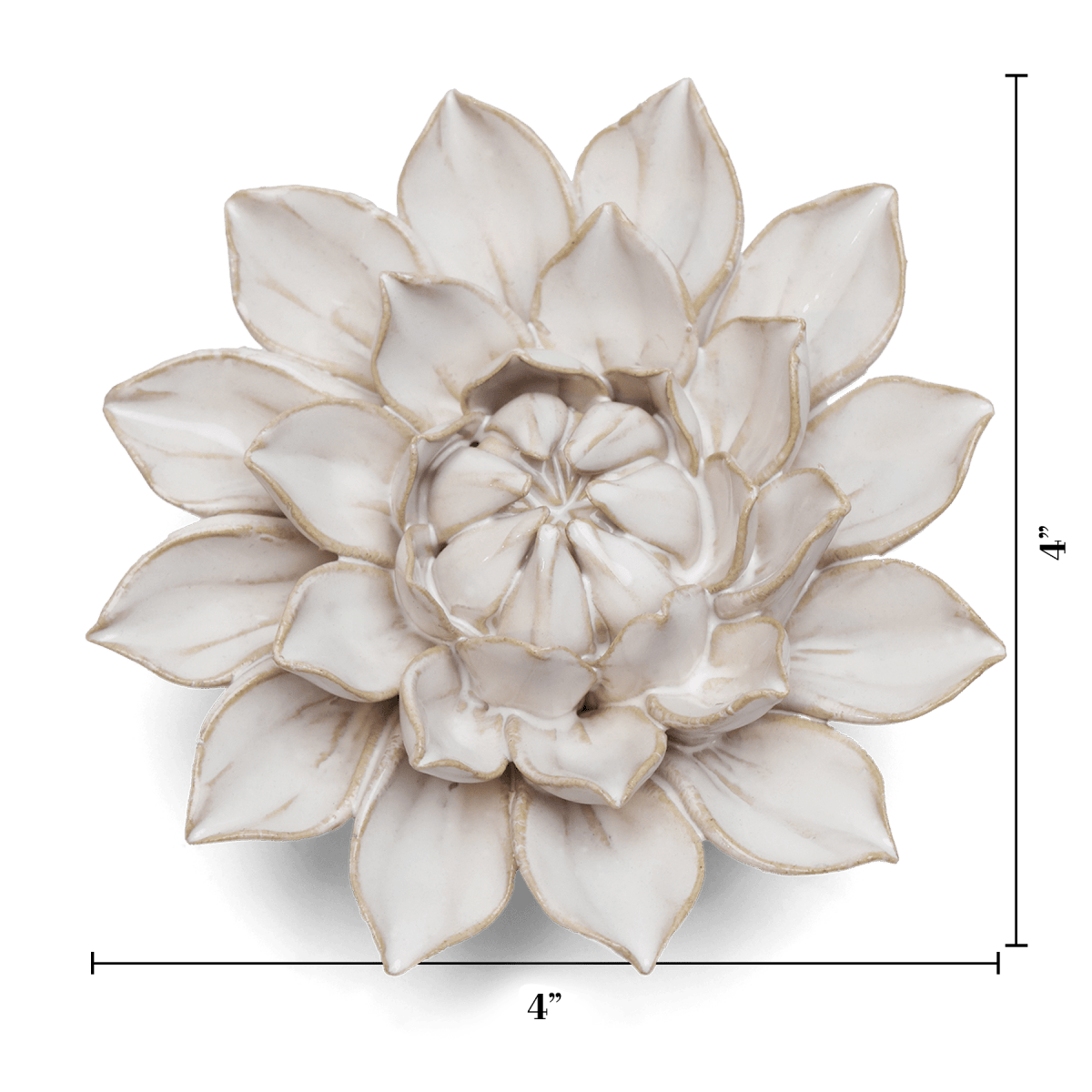 Coastal Ceramic Flower Ivory Dahlia - Chive US Wholesale