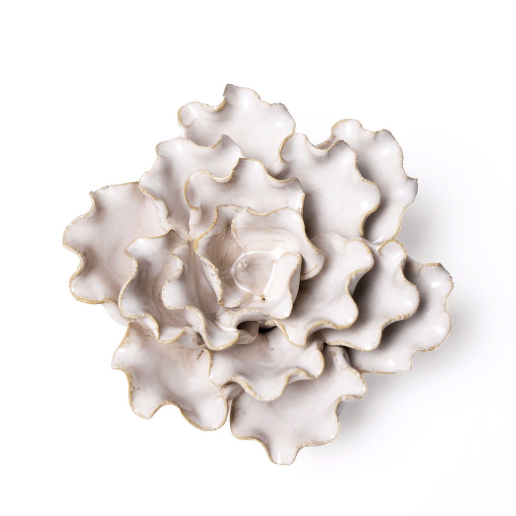 Ceramic Flower Wall Art Ivory Sea Lettuce Medium