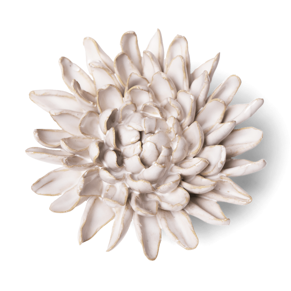 Coastal Ceramic Flower Ivory Chrysanthemum - Chive US Wholesale