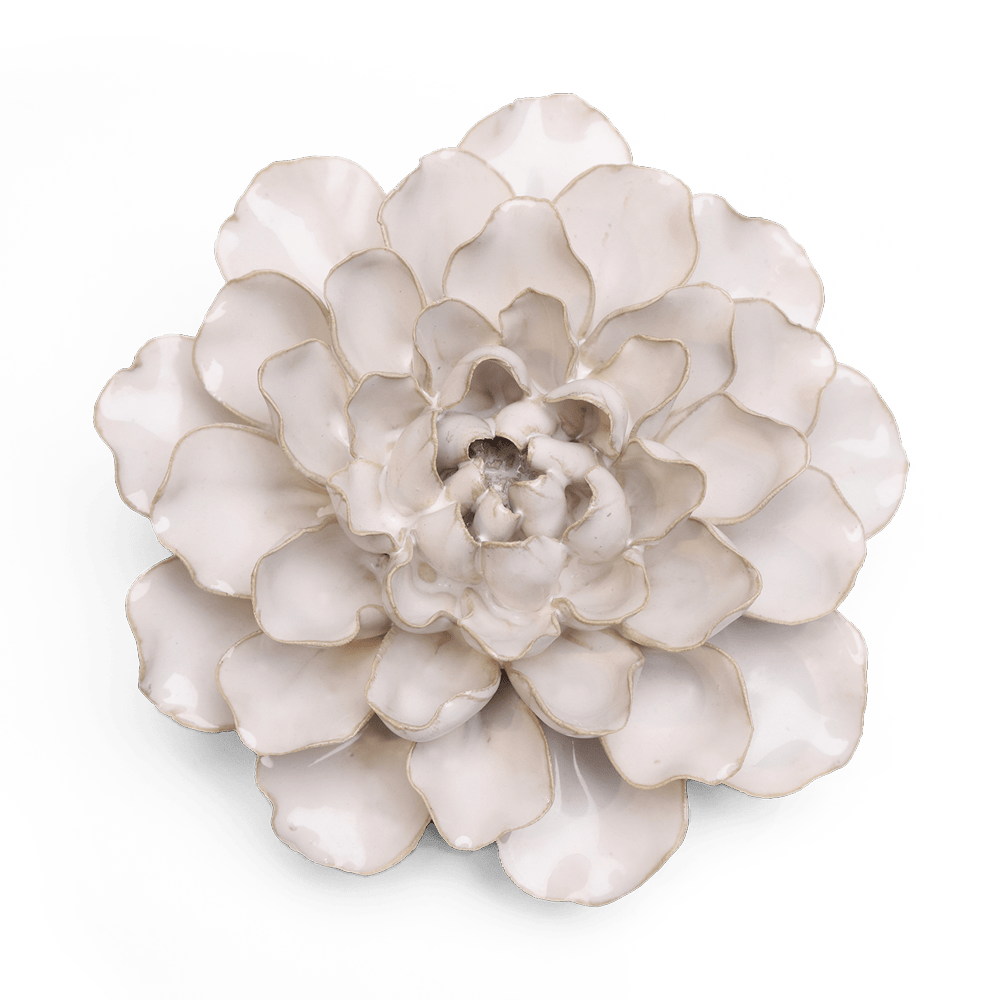 Coastal Ceramic Flower Ivory Water Lily - Chive US Wholesale