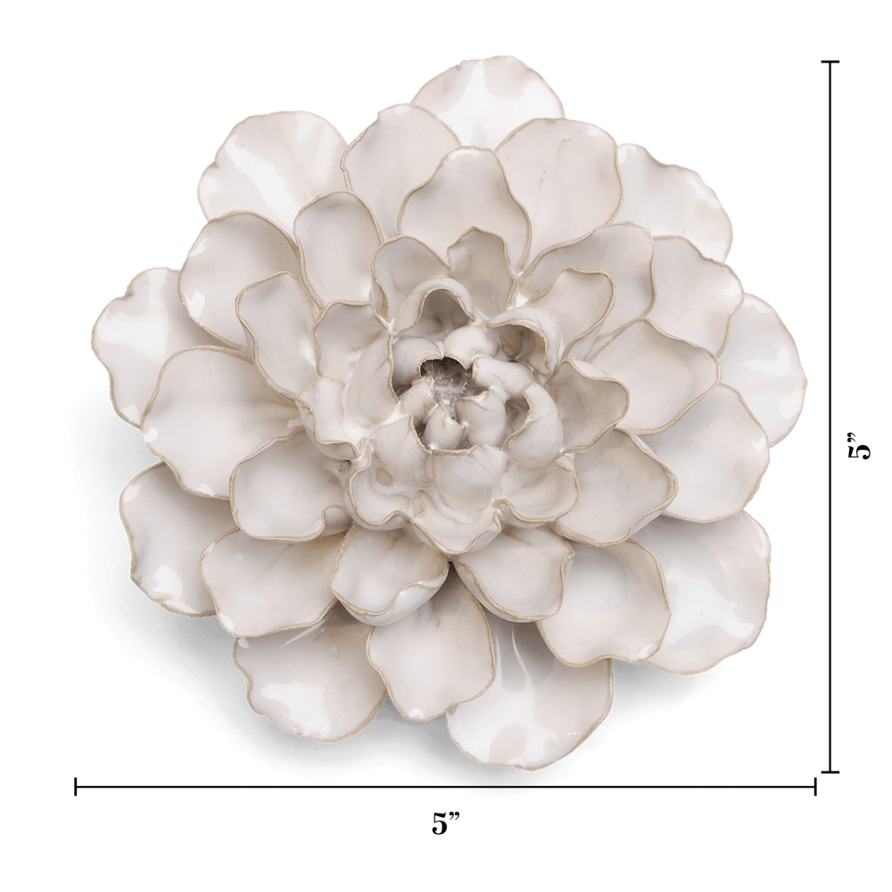 Coastal Ceramic Flower Ivory Water Lily - Chive US Wholesale