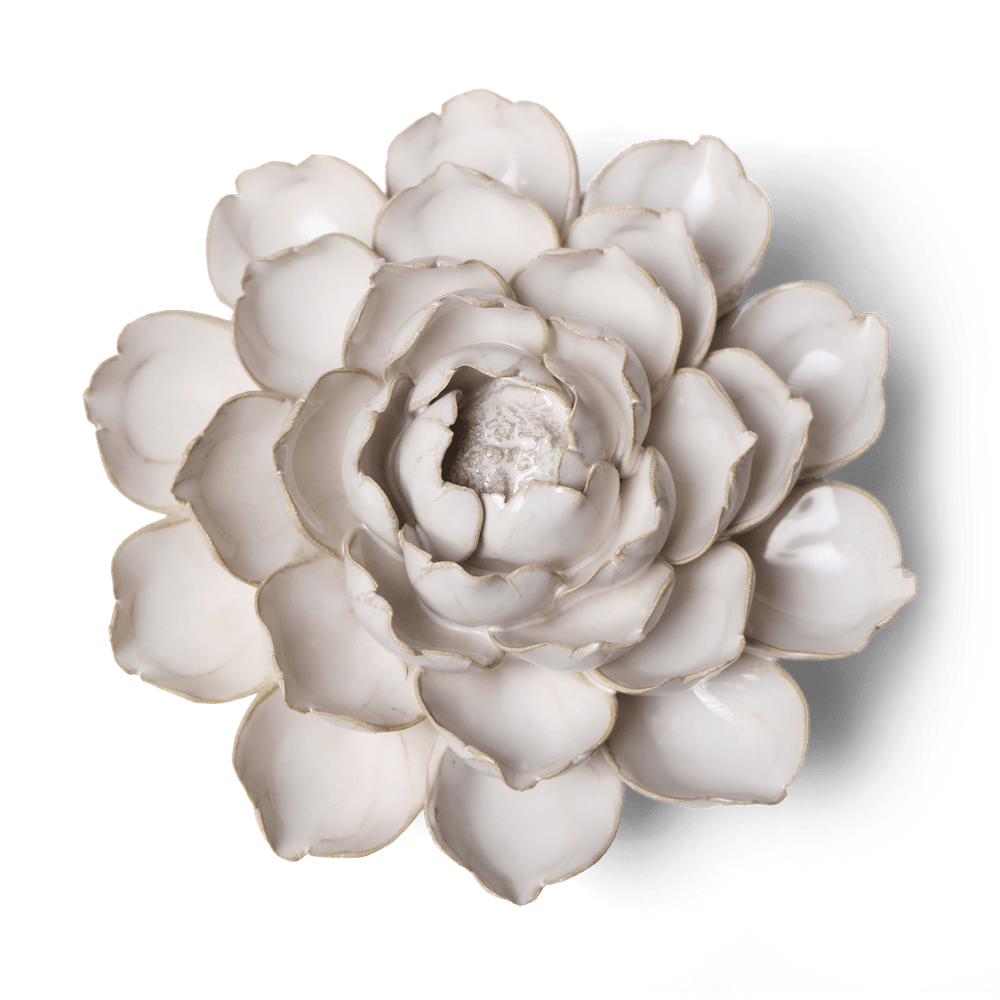 Coastal Ceramic Flower Ivory Cabbage Flower - Chive US Wholesale