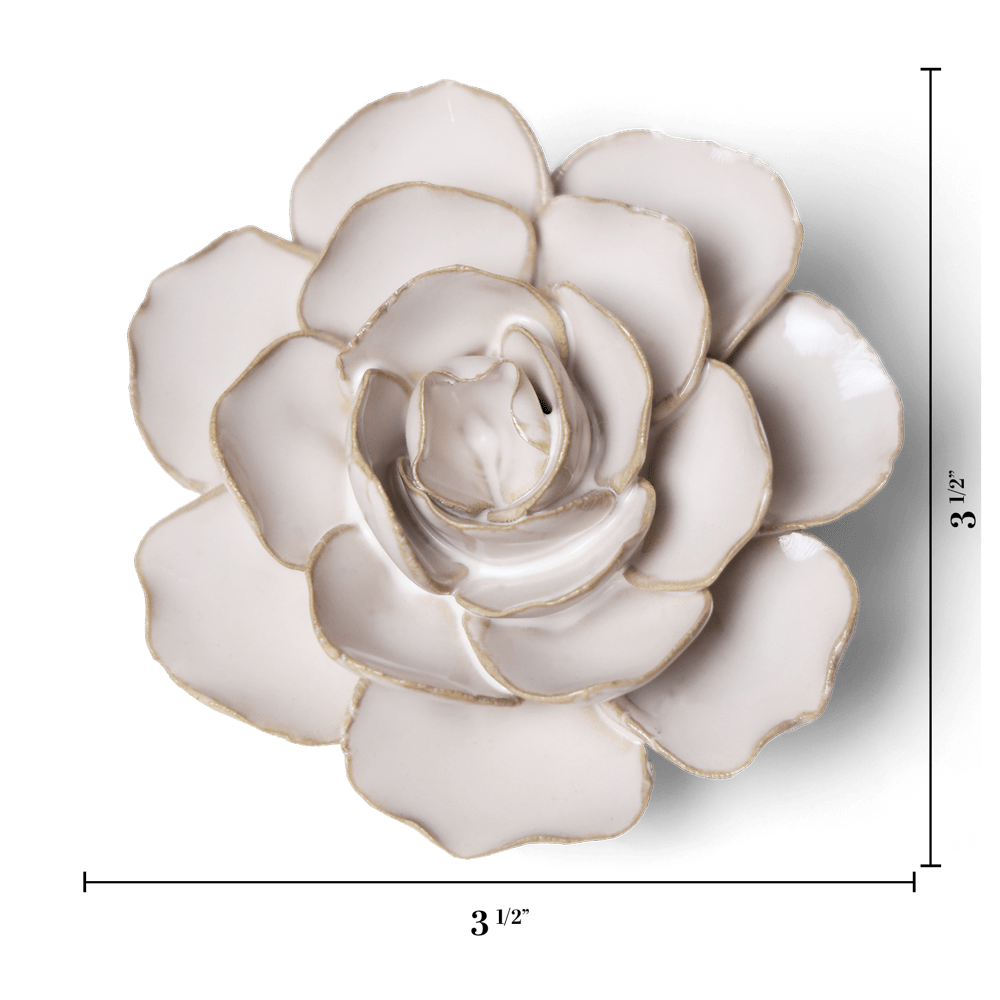 Coastal Ceramic Flower Ivory Ranunculus - Chive US Wholesale