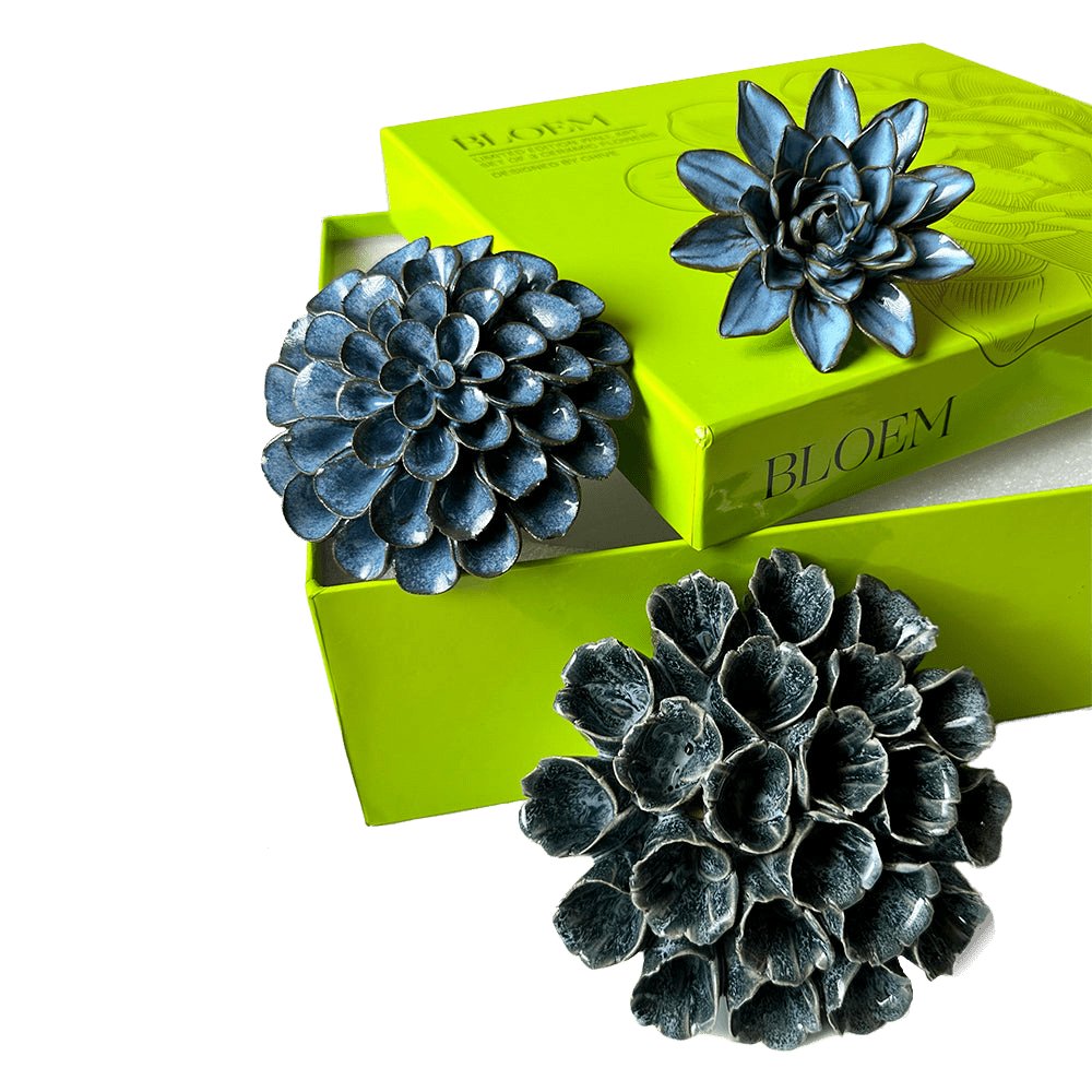 Ceramic Flower Bloem Box Set - Chive US Wholesale