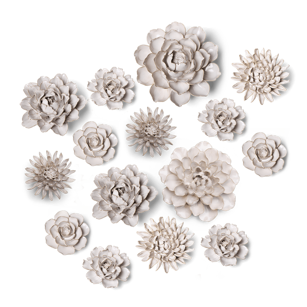 Ceramic Flower Coastal Curated Collection 3 - Chive US Wholesale