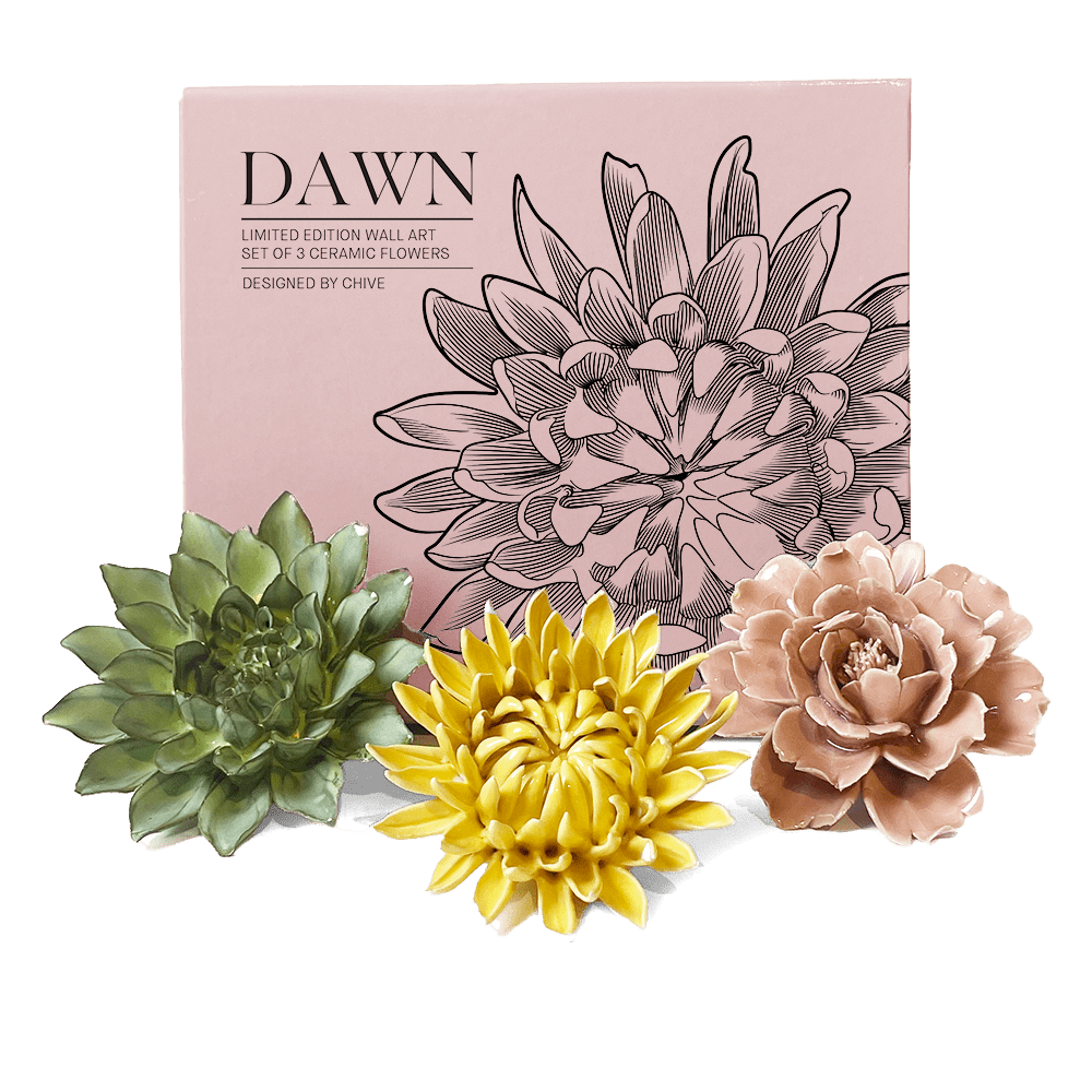 Ceramic Flower Dawn Box Set - Chive US Wholesale