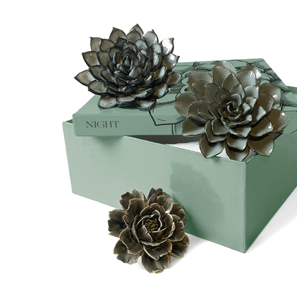 Ceramic Flower Night Box Set - Chive US Wholesale