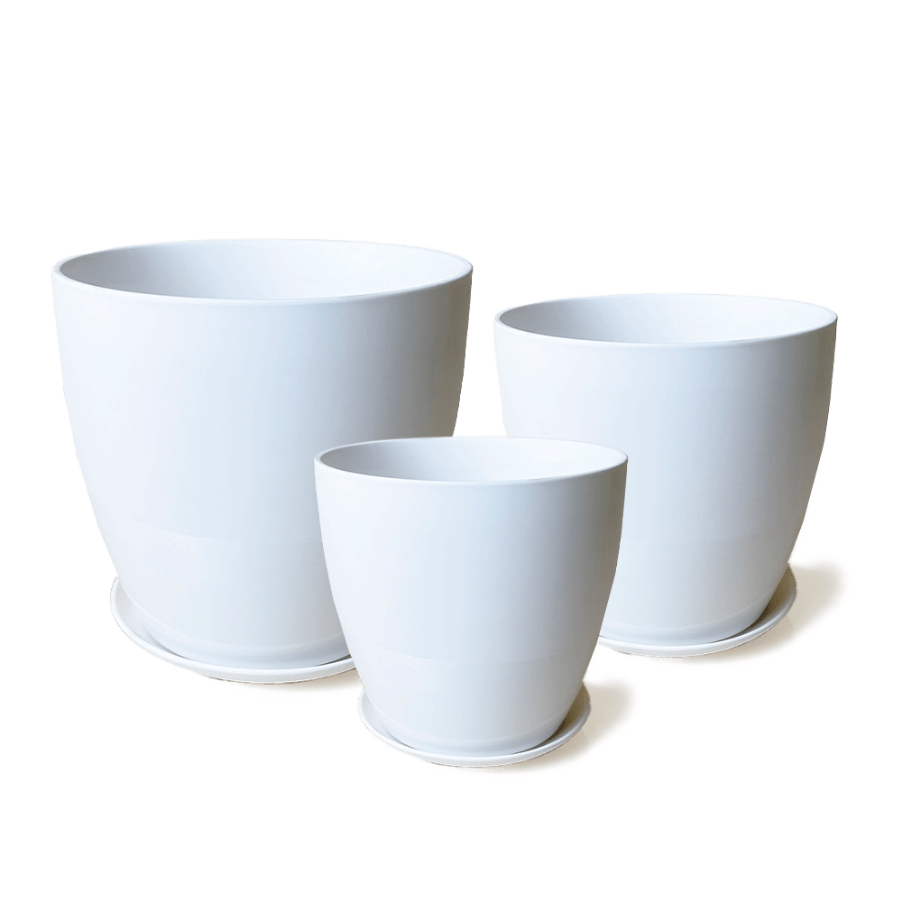 Dyad Porcelain Modern Indoor Plant Pot With Saucer Sets - Chive US Wholesale