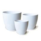 Dyad Porcelain Modern Indoor Plant Pot With Saucer Sets - Chive US Wholesale