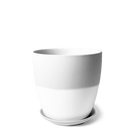 Dyad Porcelain Modern Indoor Plant Pot With Saucer - Chive US Wholesale