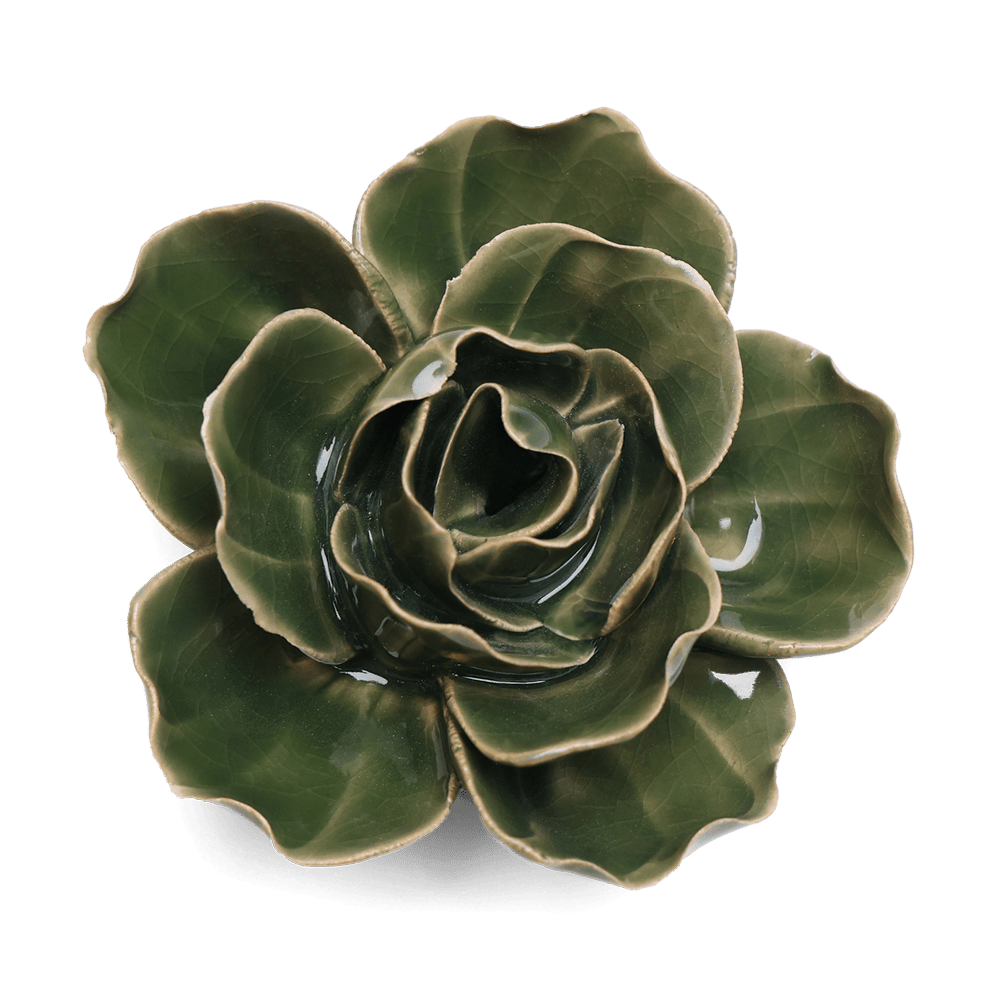 English Garden Ceramic Flower Green Ranunculus - Chive US Wholesale