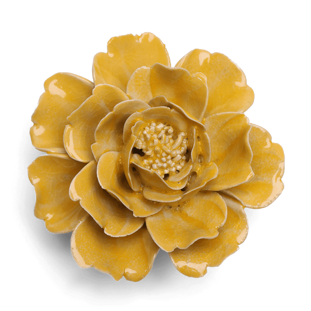 English Garden Ceramic Flower Yellow Rose - Chive US Wholesale