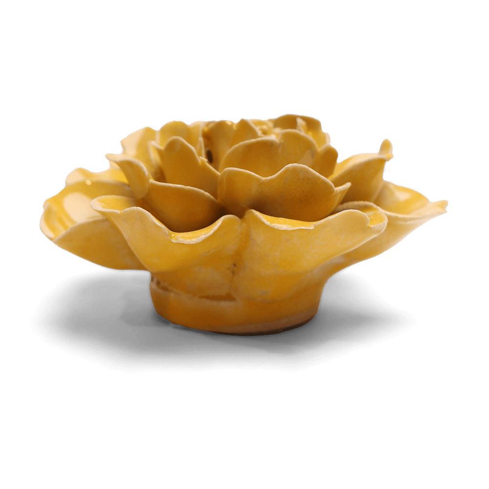 English Garden Ceramic Flower Yellow Rose - Chive US Wholesale