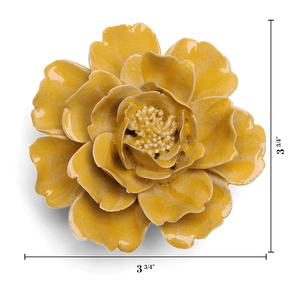 English Garden Ceramic Flower Yellow Rose - Chive US Wholesale