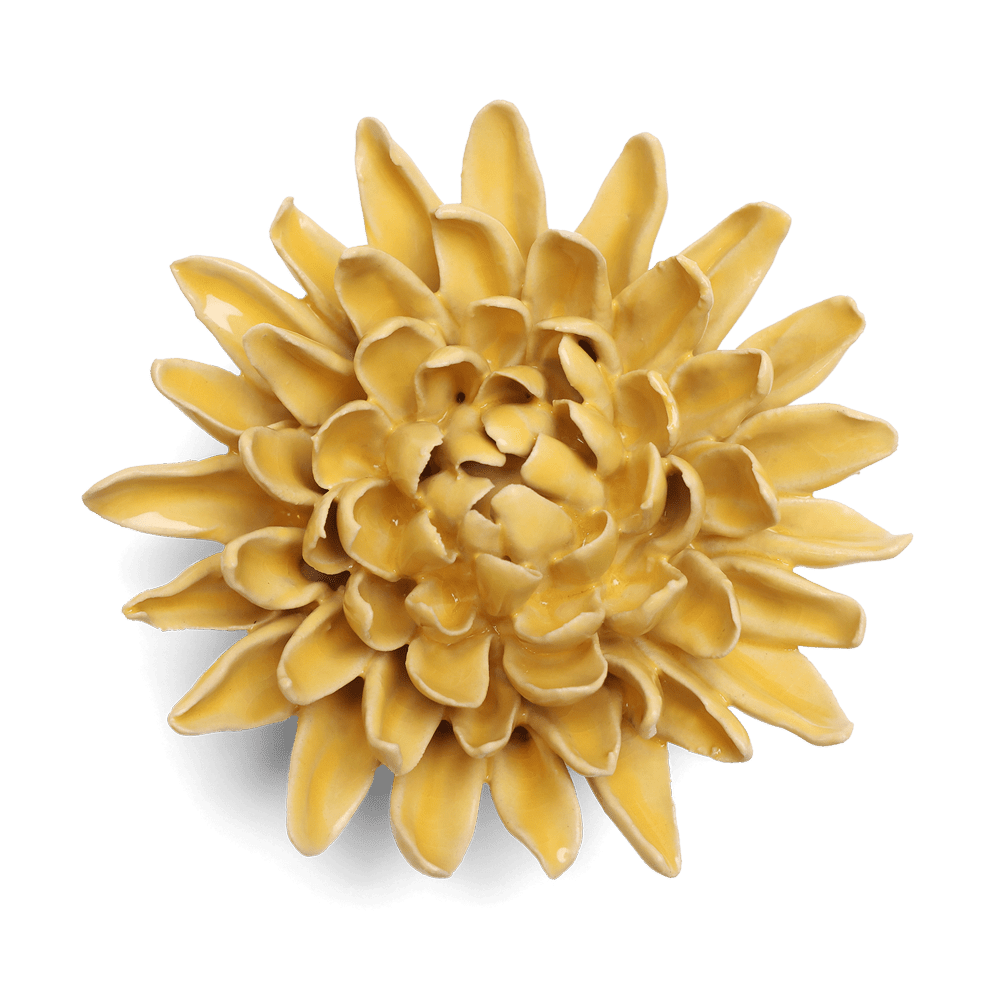 English Garden Ceramic Flower Yellow Chrysanthemum - Chive US Wholesale