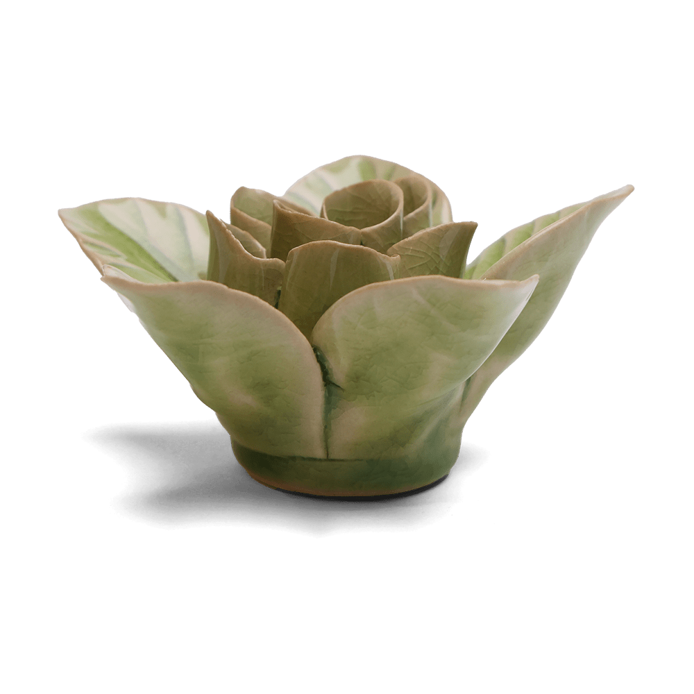 English Garden Ceramic Flower Green Lotus - Chive US Wholesale