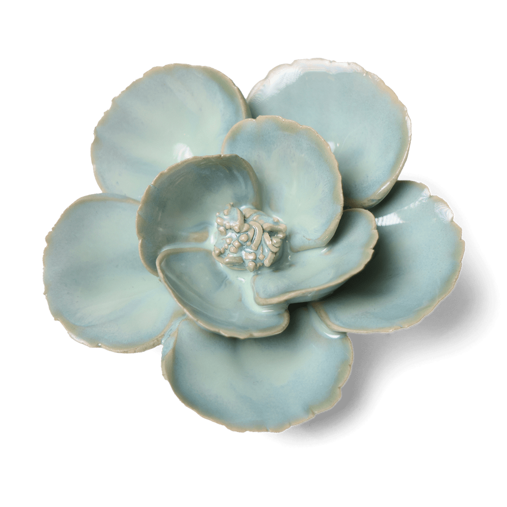 English Garden Ceramic Flower Teal Lotus - Chive US Wholesale