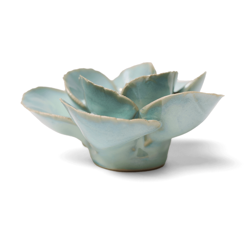 English Garden Ceramic Flower Teal Lotus - Chive US Wholesale