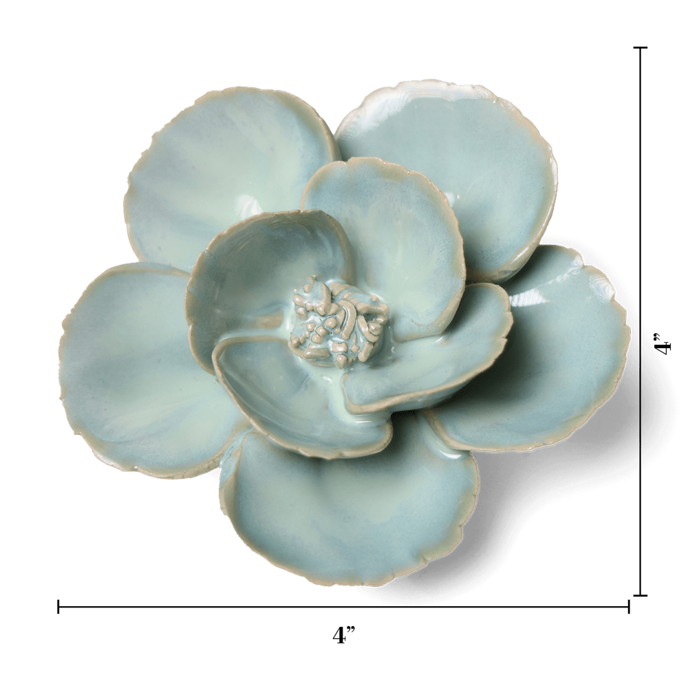 English Garden Ceramic Flower Teal Lotus - Chive US Wholesale