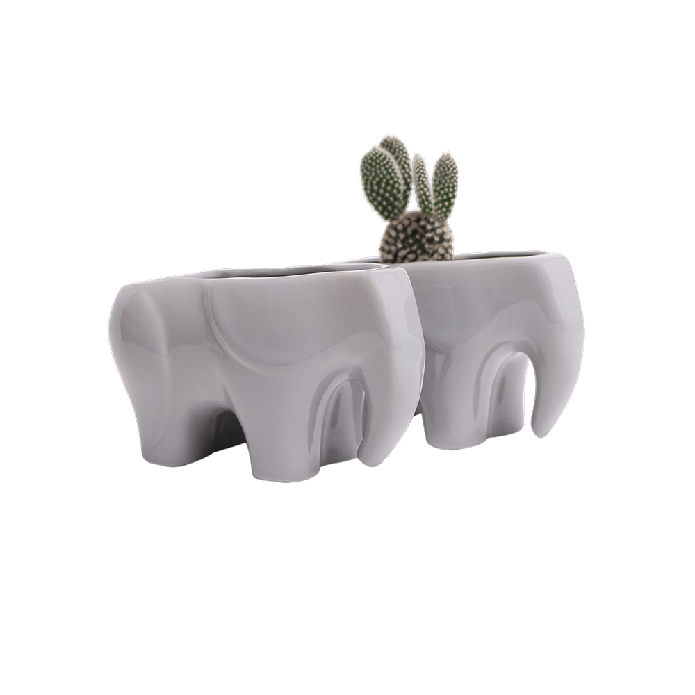 Elephant Ceramic Indoor Plant Pot For Succulents - Chive US Wholesale