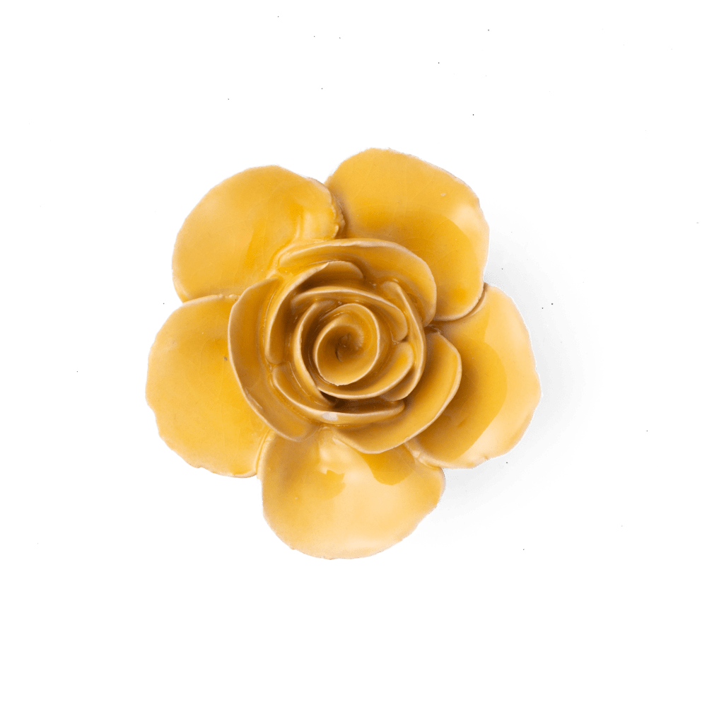 France Ceramic Flower Yellow Ranunculus - Chive US Wholesale