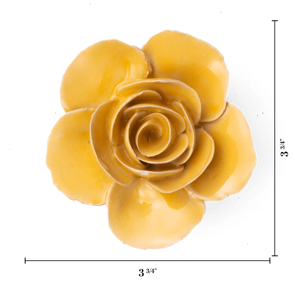 France Ceramic Flower Yellow Ranunculus - Chive US Wholesale