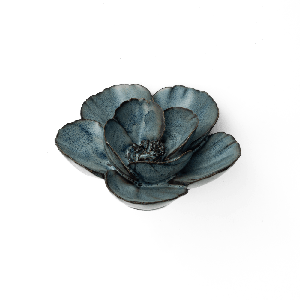 France Ceramic Flower Blue Grey Lotus - Chive US Wholesale