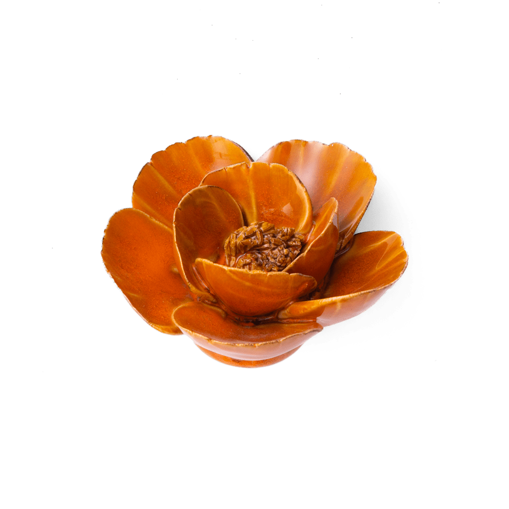 France Ceramic Flower Orange Lotus - Chive US Wholesale