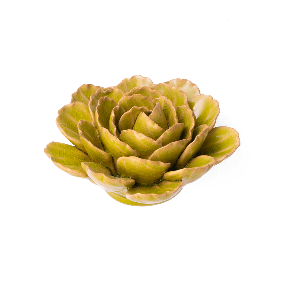 France Ceramic Flower Green Peony - Chive US Wholesale