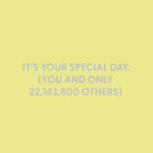 It’s your special day (you and only 22,143,800 others) - Greeting Card - Chive US Wholesale