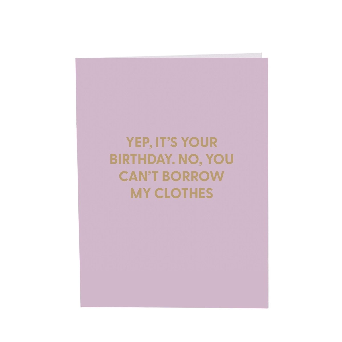 Yep, it?€?s your birthday. No, you can?€?t borrow my clothes. - Greeting Card - Chive US Wholesale