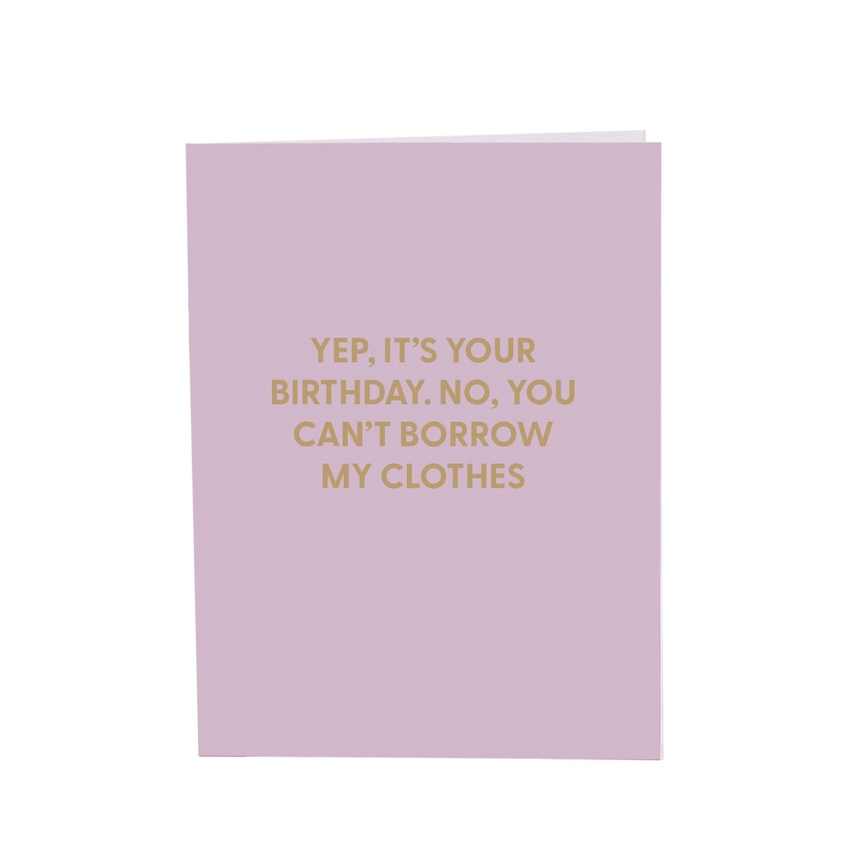 Yep, it’s your birthday. No, you can’t borrow my clothes. - Greeting Card - Chive US Wholesale