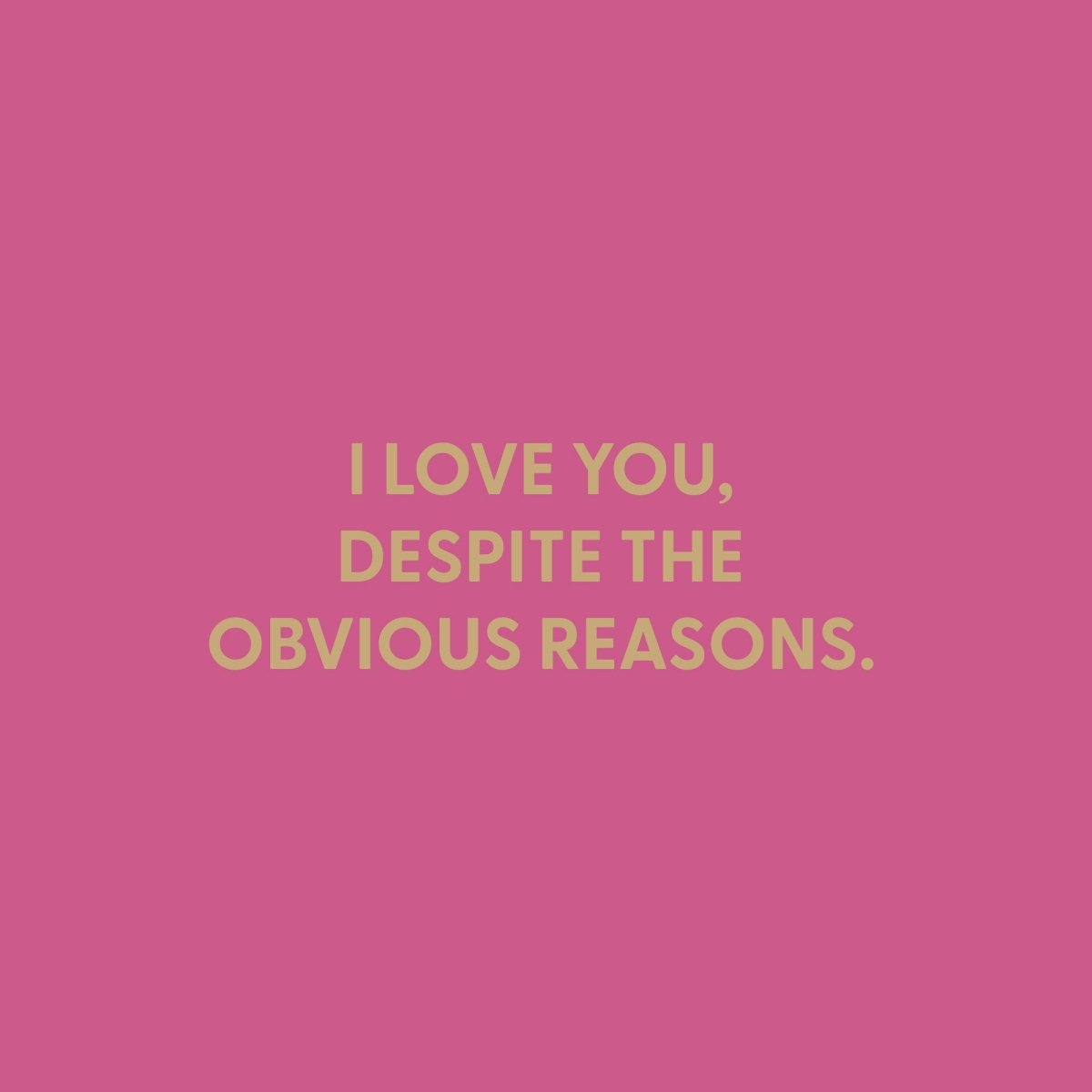 I love you, despite the obvious reasons. - Greeting Card - Chive US Wholesale