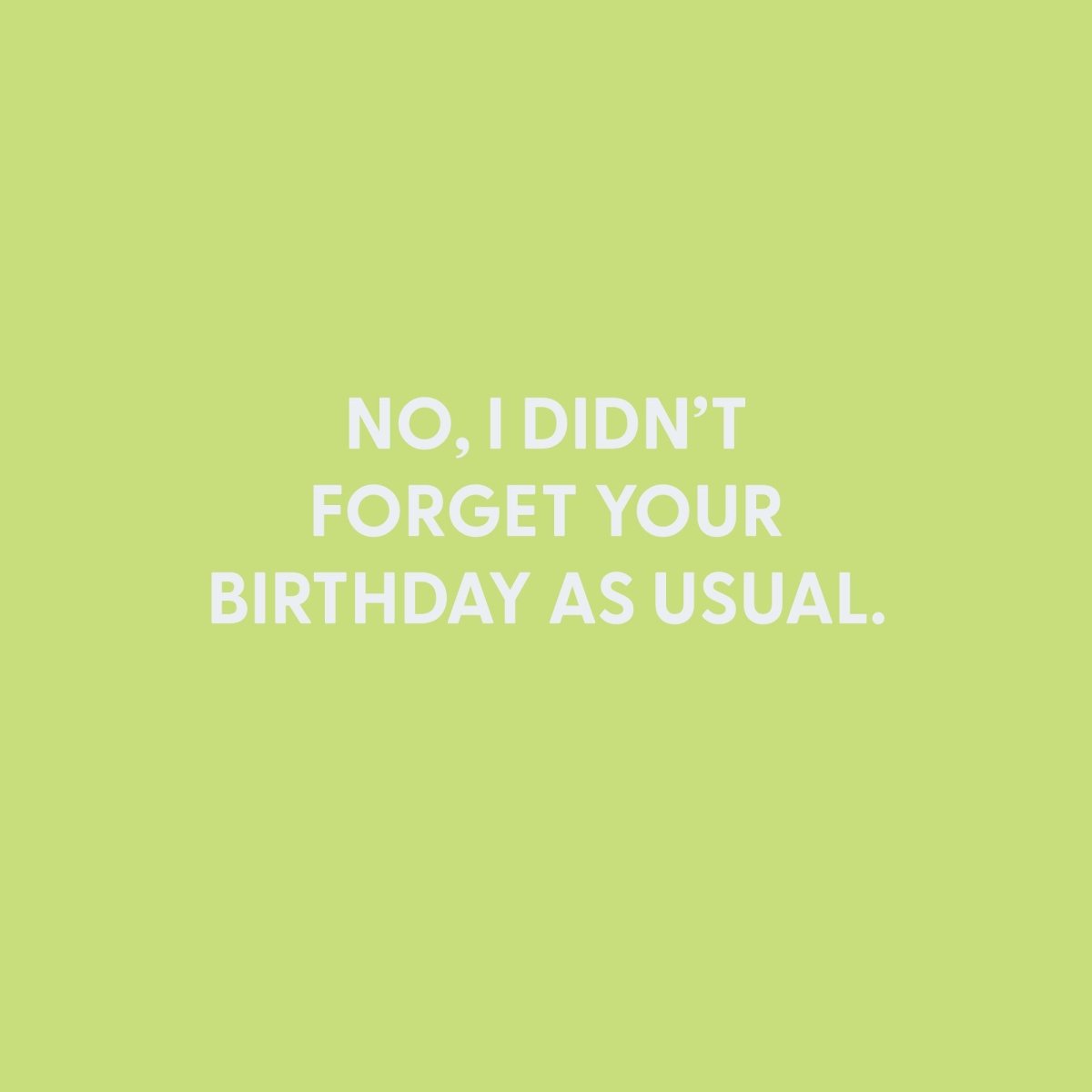 No, I didn’t forget your birthday as usual. - Greeting Card - Chive US Wholesale